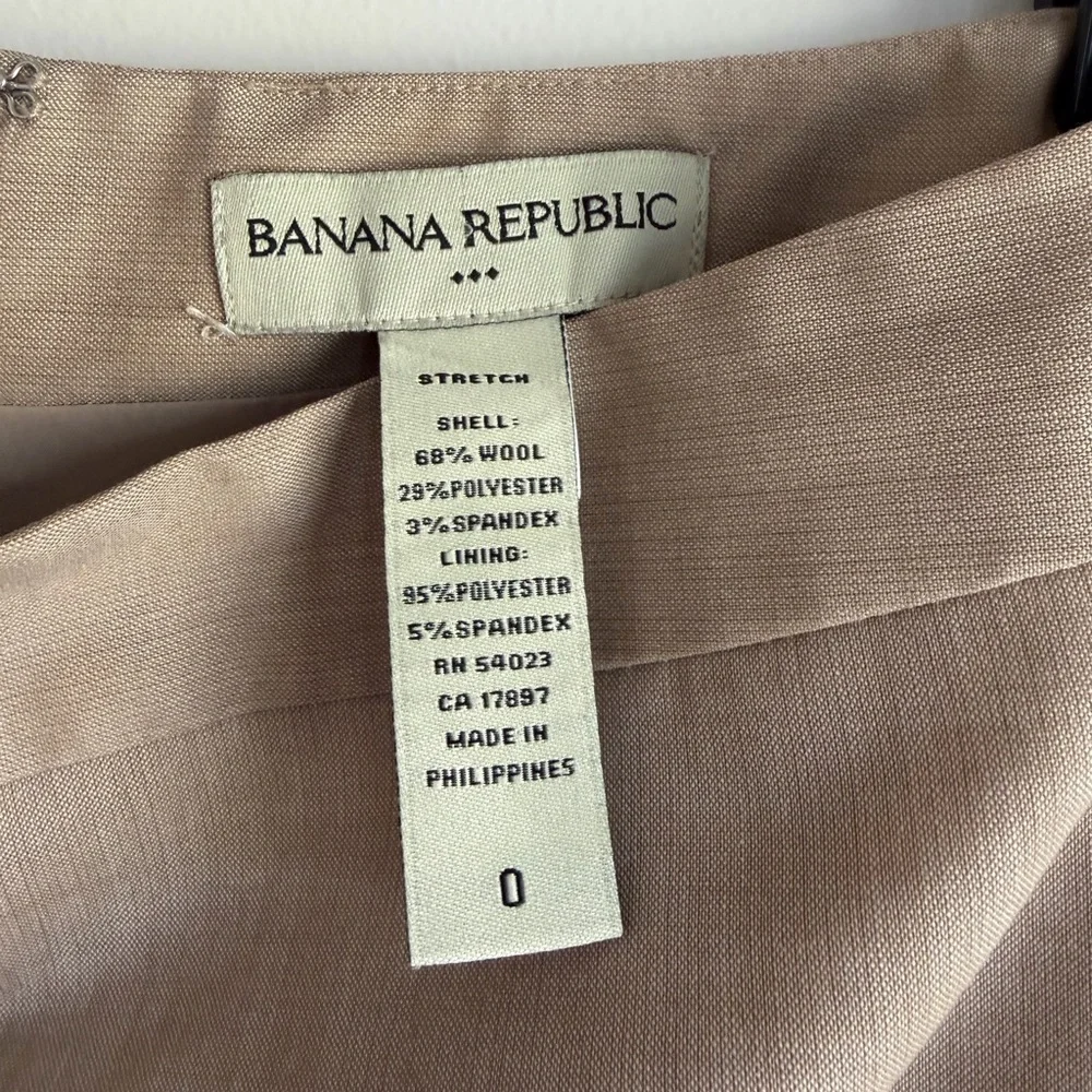 Banana Republic Tan Wool Blend Pencil Skirt Size 0 - Picture 6 of 6